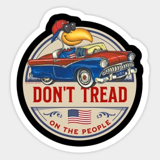 Red white blue flag USA Don't Tread on the People with eagle Sticker